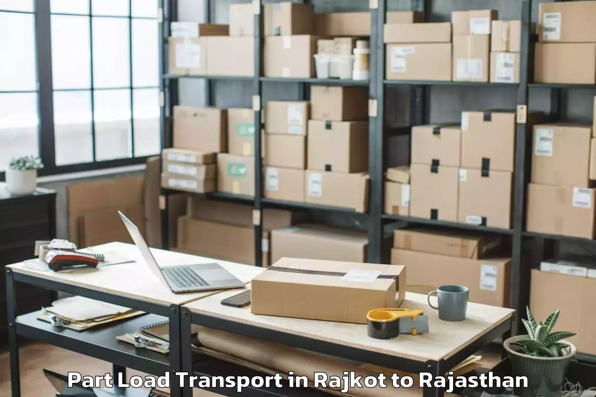 Book Rajkot to Indergarh Part Load Transport